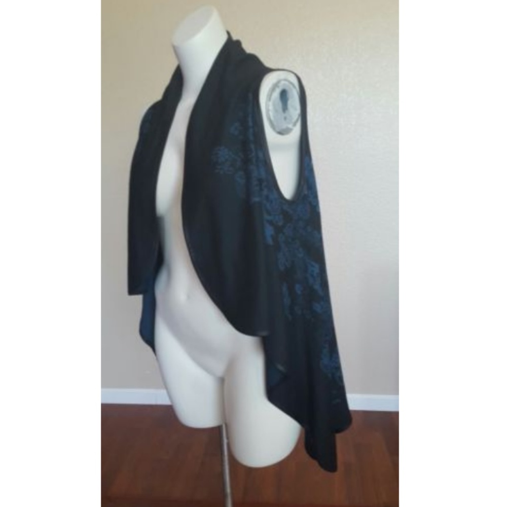 Soft Surroundings Open Front Drape Sleeveless Kimono Cardigan Sweater S / M New - Picture 3 of 7